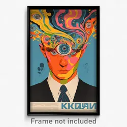 Russian Movie Poster - Man Feeling Alienation, Attractive Popped Button (Print)