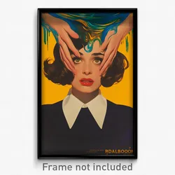 Spanish Movie Poster - Woman Feeling Unsure, Vibrant White Collar (Art Print)
