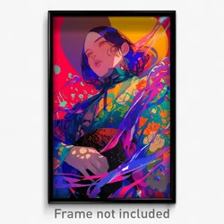 Art Poster - Girl Feeling Passion Wearing Stunning Ribbon (Art Print)