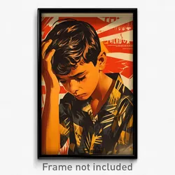 Brazilian Movie Poster - Boy Feeling Stressed, Glaring Layered Dress (Art Print)