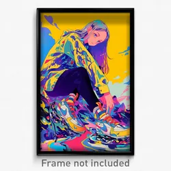 Art Poster - Girl Feeling Coercive Wearing Famous Sneakers (Print)