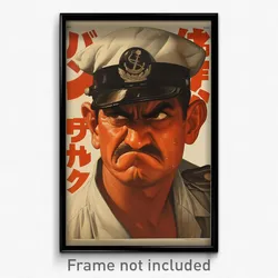 Indonesian Movie Poster - Man Feeling Annoyed, Livid Sailor Hat (Art Print)