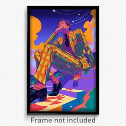 Art Poster - Man Feeling Self Motivated, Glorious Frilled Socks (Art Print)