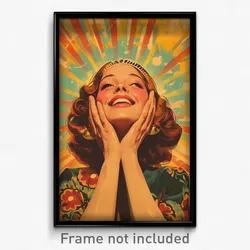 Brazilian Movie Poster - Girl Feeling Happy, Spanish Lace Trimmed Hairband