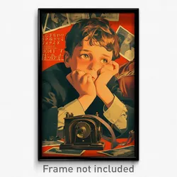 German Movie Poster - Boy Feeling Distracted, Unique Holding Ribbon (Art Print)