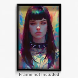 Art Poster - Girl Feeling Dominant Wearing Well To Do Spiked Collar (Print)
