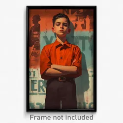 Mexican Movie Poster - Boy Feeling Resignation, Modern Red Sleeves (Art Print)