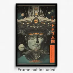 Movie Art Poster - Man Feeling Modesty, Radiant Frilled Hat (Retro Film Print)