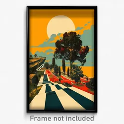 Hebrew Movie Poster - Memorable American City (Israel Retro Film Art Print)