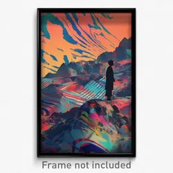 Art Poster - Glitchy Commons (Psychedelic Trippy Weird 11x17 Print)