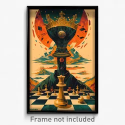 Spanish Movie Poster - Warm Chess Piece (Spain Psychedelic Art Retro Film Print)