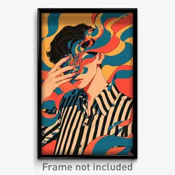 Art Poster - Man Feeling Stubborn Wearing Wobbly Frilled Ribbon (Print)