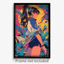 Greek Movie Poster - Girl Feeling Friendliness, Handsome Bike Shorts (Art Print)
