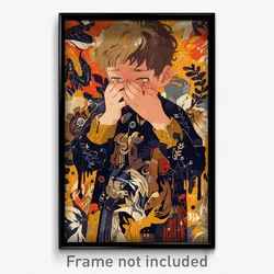 Art Poster - Boy Feeling Irritated Wearing Admirable Clothes Pull (Art Print)