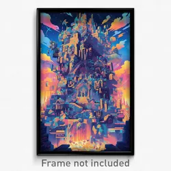 Icelandic Movie Poster - Plush Acropolis (Iceland Retro Film Art Print)