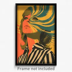 German Movie Poster - Woman Feeling Coercive, Agile Pinstripe Shirt (Art Print)