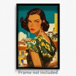 Brazilian Movie Poster - Woman Feeling Friendliness, Glum Cropped Hoodie (Print)