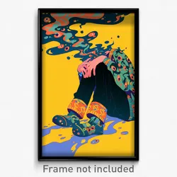 Anime Art Poster - Man Feeling Anxious Wearing Rich Leg Warmers (Print)
