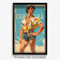 Spanish Movie Poster - Man Feeling Self Confident, Amazing Sarong (Art Print)