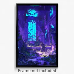 Art Poster - A Forgotten Knight's Armor In An Overgrown Castle