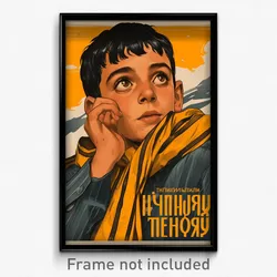 Greek Movie Poster - Boy Feeling Expectancy, Yellow Striped Scarf (Art Print)