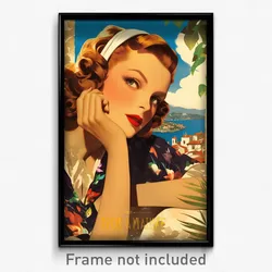 French Movie Poster - Girl Feeling Relaxed, Nice Alternate Costume (Art Print)