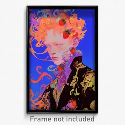 Art Poster - Man Feeling Desire Wearing Zesty Strawberry Hair Ornament (Print)