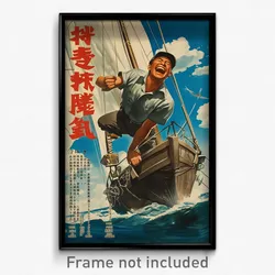 Japanese Movie Poster - Man Feeling Cheerfulness, Large White Neckerchief