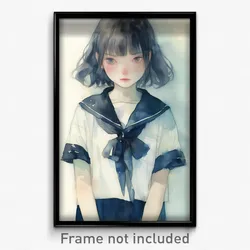 Art Poster - Girl Feeling Vengeful Wearing Tidy Naval Uniform (Print)