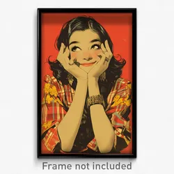 Indonesian Movie Poster - Girl Feeling Smug, Extra Large Plaid (Art Print)