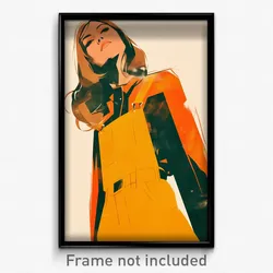 German Movie Poster - Girl Feeling Disgruntled, Outgoing Orange Jumpsuit (Print)