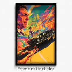 Brazilian Movie Poster - Black Car (Brazil Psychedelic Art Retro Film Print)