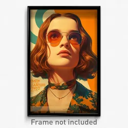 French Movie Poster - Girl Feeling Ambivalence, Superb Orange Choker (Art Print)