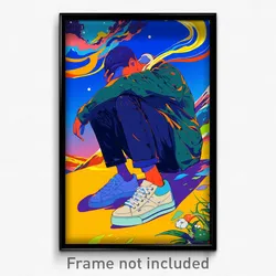 Art Poster - Man Feeling Sorrow Wearing Carefree Boots (Print)