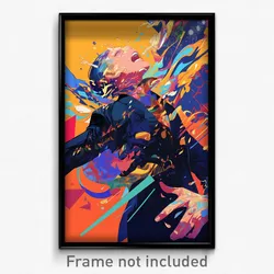 Movie Art Poster - Boy Feeling Excitement, Kaleidoscopic Black Suit (Film Print)