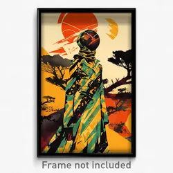Movie Art Poster - Woman Feeling Demoralized, Golden Torn Pants (Film Print)