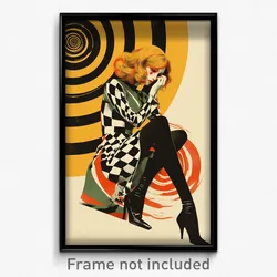 French Movie Poster - Woman Feeling Alarm, Nifty Mismatched Legwear (Art Print)