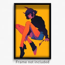 Anime Art Poster - Man Feeling Self Caring, Genuine Orange Legwear (Print)