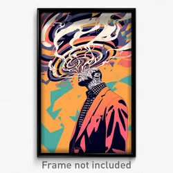 Greek Movie Poster - Man Feeling Excitement, Rosy Two Tone Headwear (Art Print)