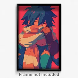 Anime Art Poster - Boy Feeling Helpless, Athletic Multicolored Scarf (Print)