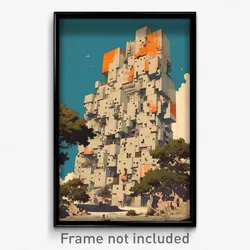 Thai Movie Poster - Remote American Architecture (Thailand Retro Film Art Print)