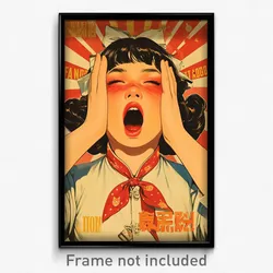 Vietnamese Movie Poster - Girl Feeling Yawning, Fresh Red Ascot (Art Print)