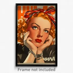 Russian Movie Poster - Woman Feeling Alarmed, Astonishing Striped Bow (Print)