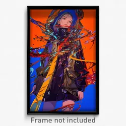 Anime Art Poster - Woman Feeling Envy Wearing Glass Brown Coat (Print)