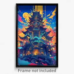 Icelandic Movie Poster - Warlike Pagoda (Iceland Retro Film Art Print)