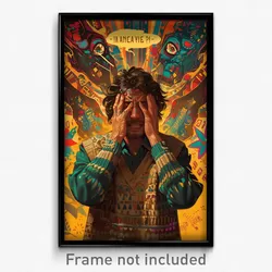 Mexican Movie Poster - Boy Feeling Suspense, Creative Cardigan Vest (Art Print)