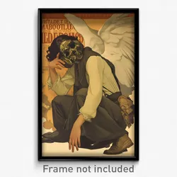 Mexican Movie Poster - Man Feeling Unsure, White Asymmetrical Wings (Art Print)