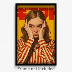 Icelandic Movie Poster - Girl Feeling Shy, Agile Pinstripe Shirt (Art Print)