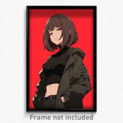 Anime Art Poster - Girl Feeling Grief Wearing Burly Edgy Clothes (Print)