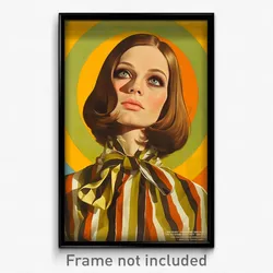 German Movie Poster - Girl Feeling Amusement. Diagonal Striped Necktie